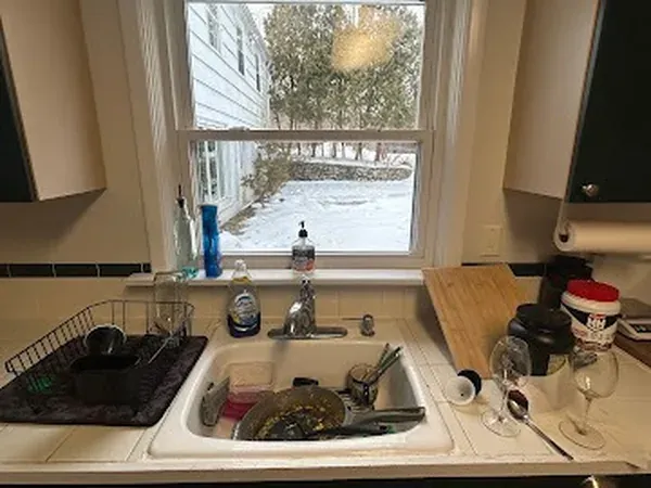 Kitchen sink before cleaning