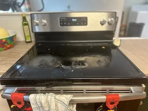 Stovetop before cleaning